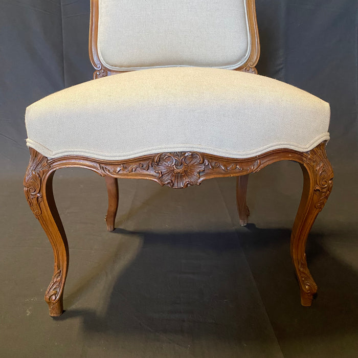 Pair of 19th Century French Exquisitely Carved Louis XV Side Chairs, Accent Chairs or Dining Chairs