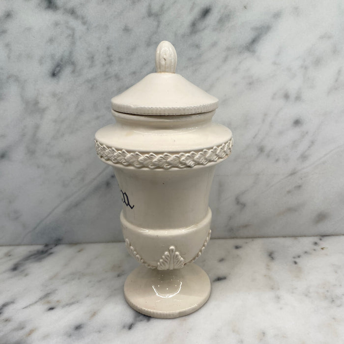 Antique Italian Apothecary Jar Venetian Porcelain Urn Large "Ruta"