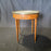 19th Century French Round Carrera Marble Top Side Table, Accent Table or Bouillotte Table with Exquisite Ribbon Marquetry and Bronze Gallery