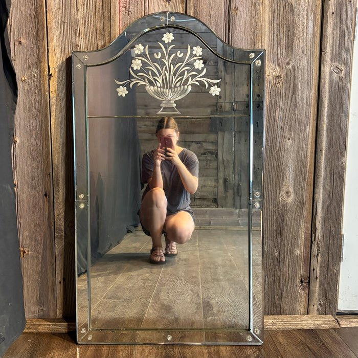 Antique Venetian Engraved Neoclassical Wall Mirror