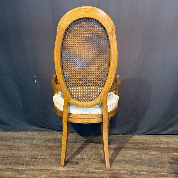 Set of 8 Midcentury French Louis XVI Style Cane Back Dining Chairs with Two Armchairs