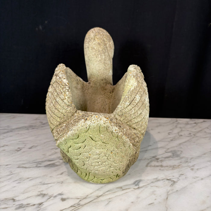 Early British Stone Swan Planter Large