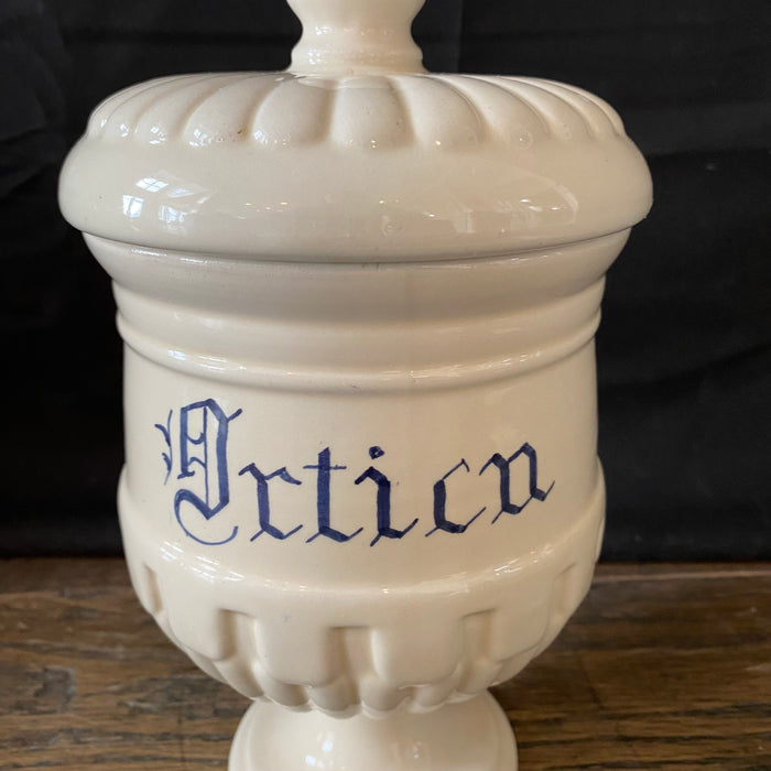 Antique Italian Apothecary Jar Venetian Ortica Porcelain Urn Large
