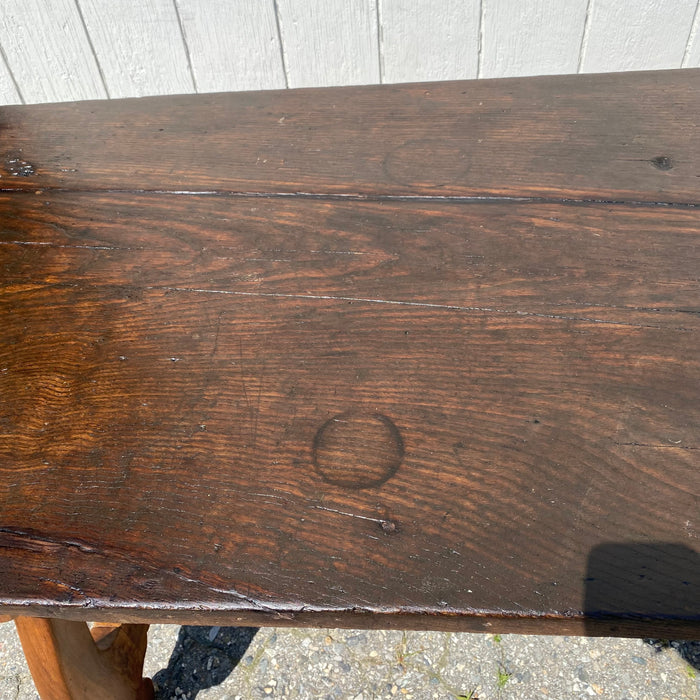 18th Century Early Spanish Plank Top Dining Table with Metal Work over 8 Feet Long