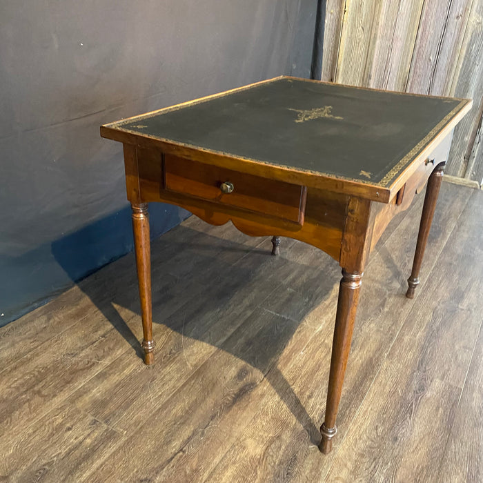 French Elegant Leather Top Game Table, Side Table or Desk