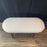 19th Century French Louis XVI Carved Walnut Oval Bench or Ottoman with New Upholstery