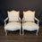 French Pair Louis XV Armchairs or Fauteuils 19th Century Painted