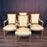 Set of Four Antique French Louis XVI Carved Giltwood Fauteuil Armchairs