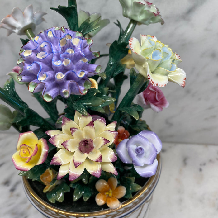 French Sevres Porcelain Flower Vase or Cachepot with Marie Antoinette Cipher