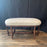 19th Century French Louis XVI Carved Walnut Oval Bench or Ottoman with New Upholstery