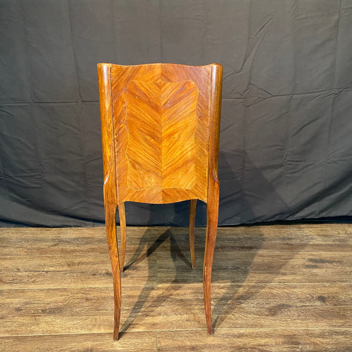 French Louis XV Side Table, Accent Table or Nightstand with Faux Book Cabinet and Gallery Top