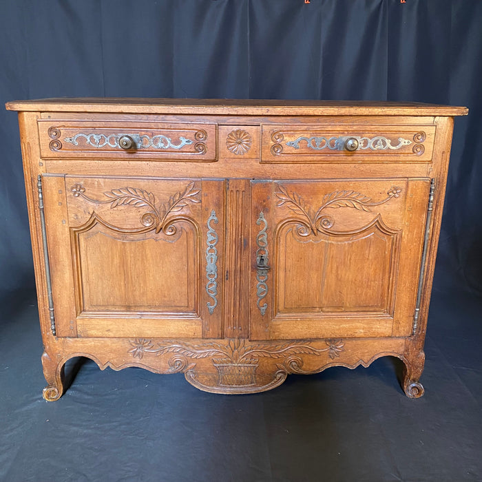 French Louis XV Walnut Buffet Sideboard Cabinet from Provence - 18th/19th Century