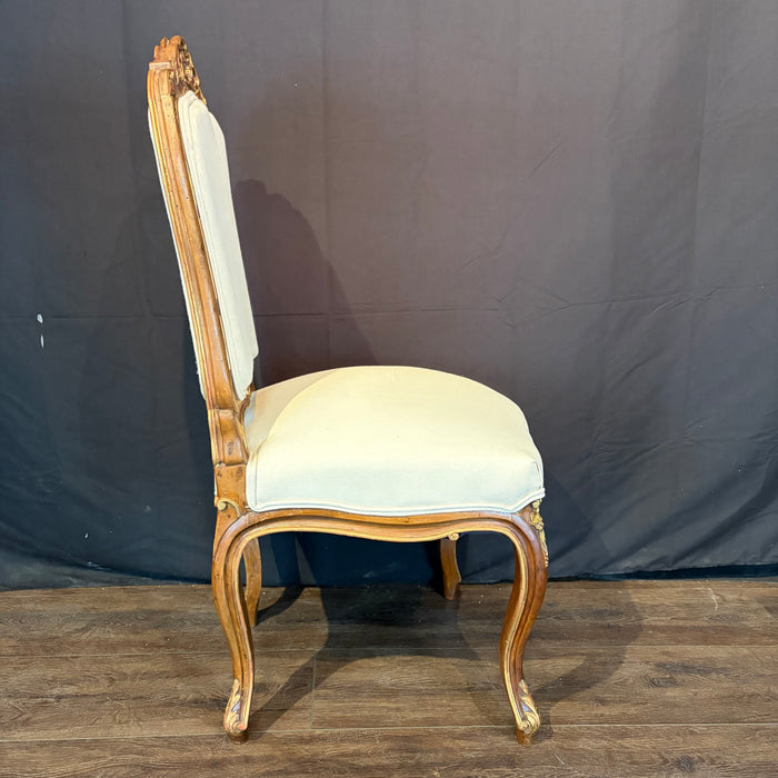 Set of Six French Louis XV Walnut Dining Chairs