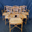 French Provincial Style Rush Seated Wheat Sheaf Arm Chairs or Dining Chairs, Set of 6