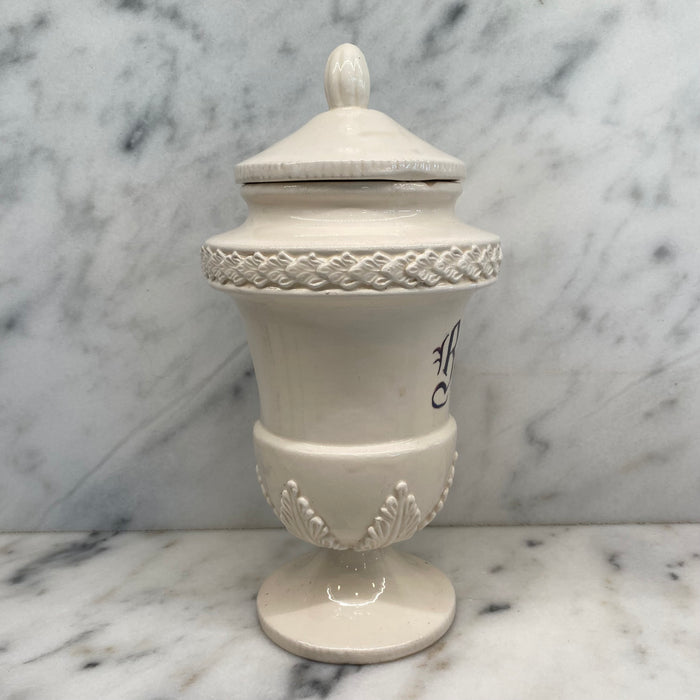 Antique Italian Apothecary Jar Venetian Porcelain Urn Large