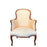 French Louis XV Style Bergere Armchair with Carved Cabriole Legs and Blush Upholstery