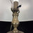 Pair of Tall Antique French Gilt Metal Church Altar Candlestick Table Lamps