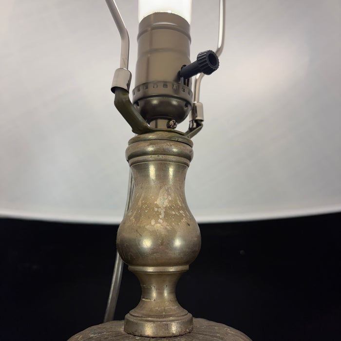 Pair of Tall Antique French Gilt Metal Church Altar Candlestick Table Lamps