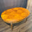 Midcentury French Louis XVI Style Walnut Parquetry Oval Extension Dining Table with Two Leaves