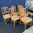 French Provincial Style Rush Seated Wheat Sheaf Arm Chairs or Dining Chairs, Set of 6