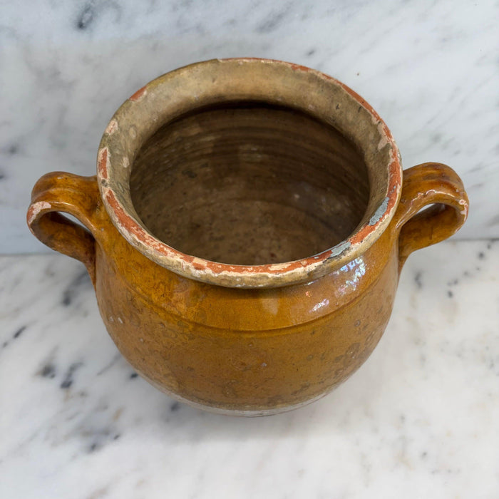 French Confit Pot with Yellow Glaze from the 19th Century #9066