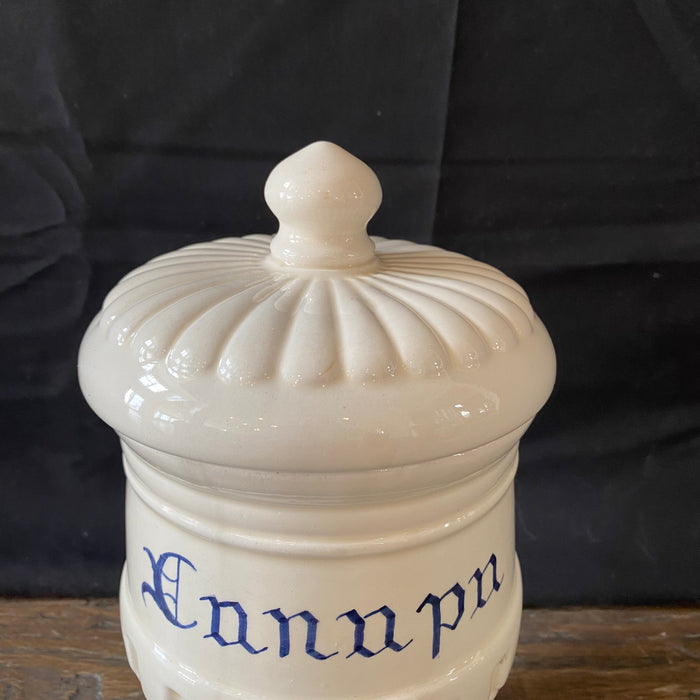Antique Italian Apothecary Jar Venetian Canapa Porcelain Urn Large