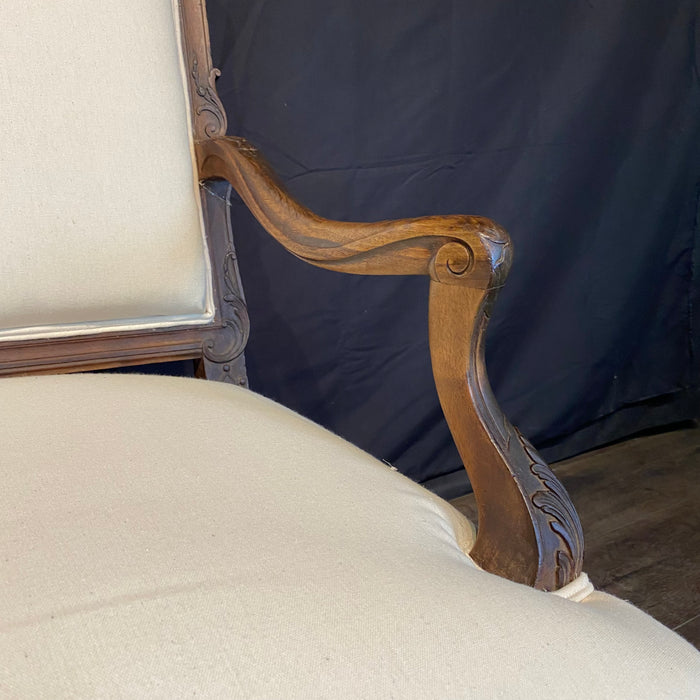 Antique French Louis XV Pair of Chairs or Fauteuils Carved 19th Century