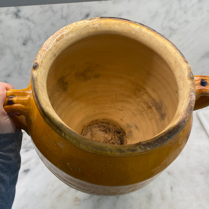 French Confit Pot with Yellow Glaze from the 19th Century #7917