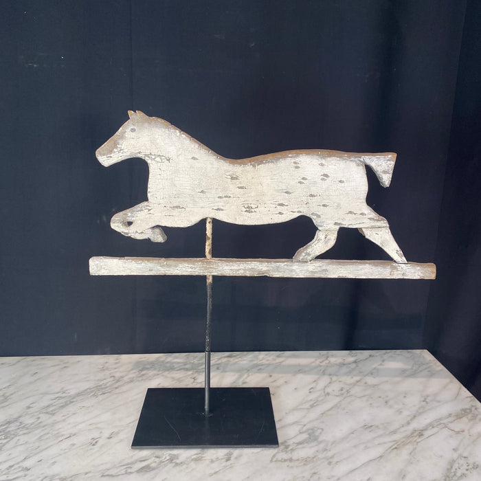 Antique Folk Art Horse Weathervane on Stand