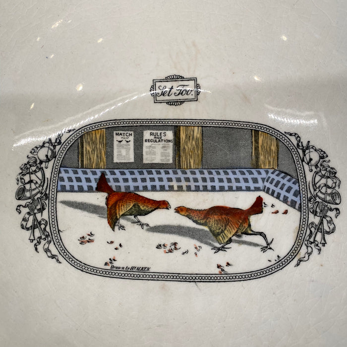 English Adams “Old English Sports” Set To Cockfighting Bowl