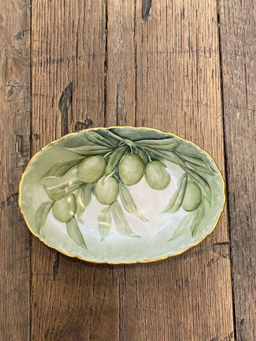 French Limoges Hand-Painted Olive Serving Dish or Platter