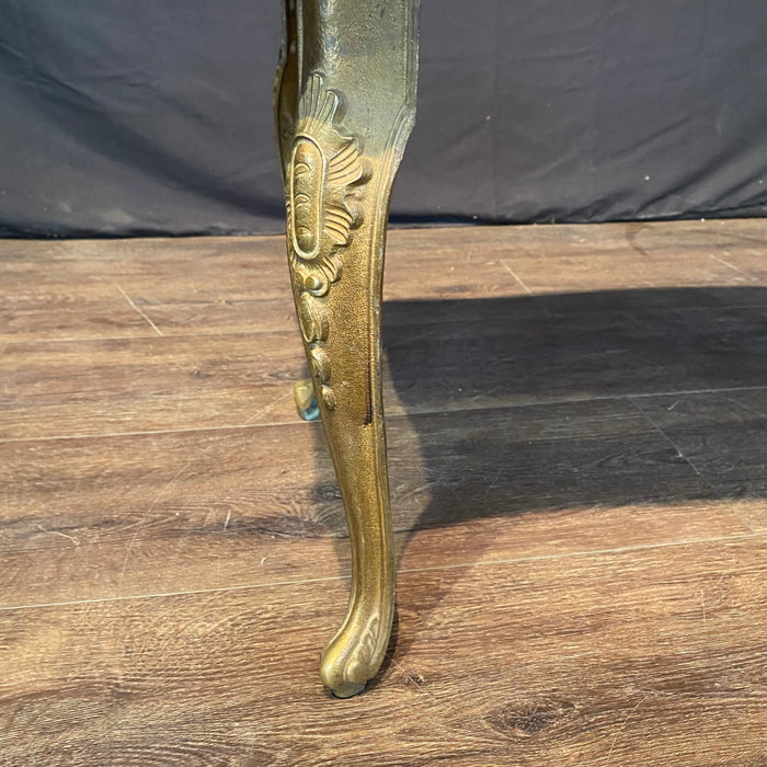 French Louis XV Marble Top Coffee Table Midcentury