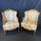 Pair of French Louis XV Giltwood Bergere Armchairs or Wingback Chairs with Carved Floral Motifs