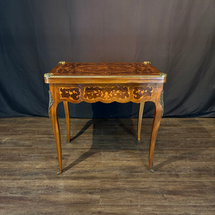 French Marquetry Belle Epoque Game Table, Accent Table, or Occasional Table and with Original Game Pieces