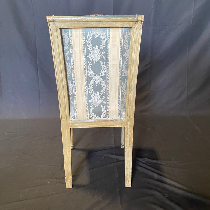 Pair of French Neoclassical Painted Louis XVI Side Chairs or Accent Chairs