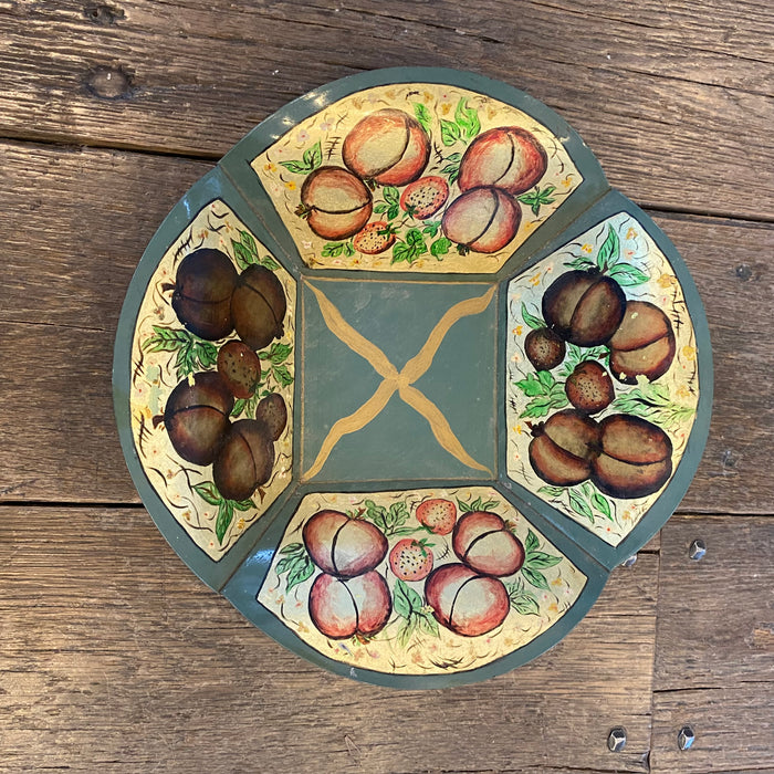 Hand-Painted Tole Fruit Centerpiece Bowl