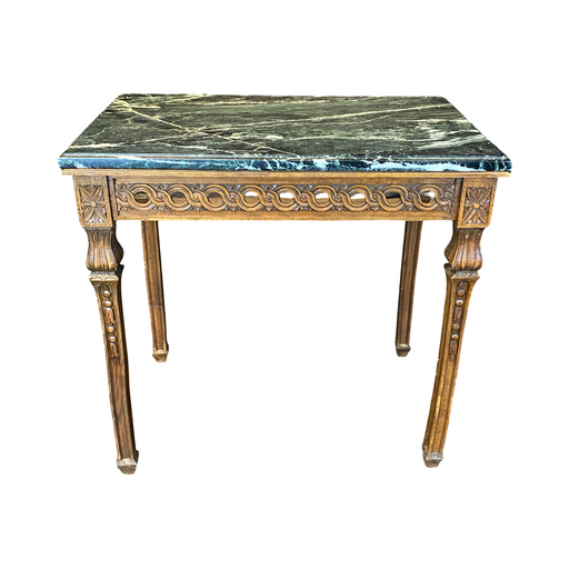 French Louis XVI Carved Marble Top Side Table, Coffee Table or Occasional Table