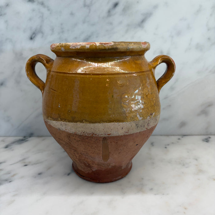 French Confit Pot with Yellow Glaze from the 19th Century #9066