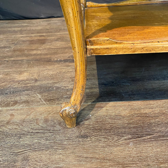 Pair French Louis XV Style End Tables or Side Tables with Exquisite Marble Tops