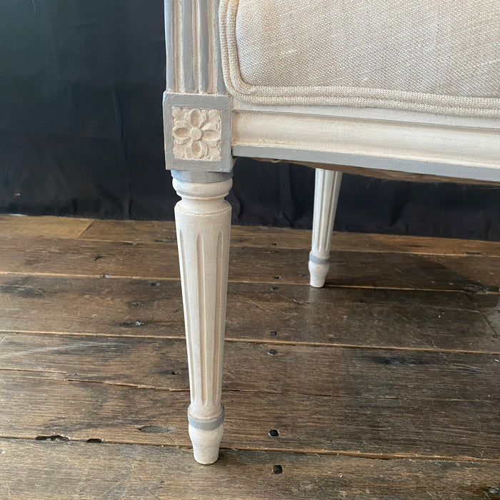 Pair of Antique French Louis XVI Neoclassical Painted Armchairs or Fauteuils