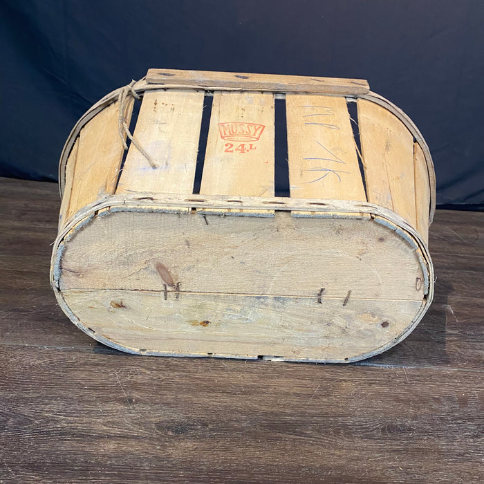 Wooden Fruit Basket with Top from France Marque Depose Mussy