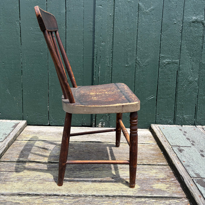 Set of Six 19th Century Plank Seat Grange Chairs from Maine