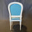 Fine Set of 6 Blue Leather Gold Embossed French Louis XVI Painted Dining Chairs