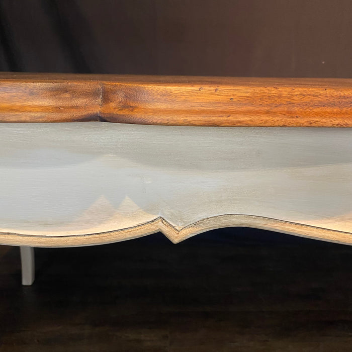 French Provincial Louis XV Style Painted Farmhouse Extendable Dining Table