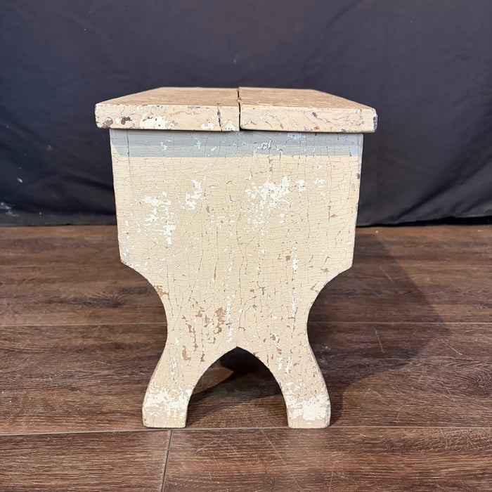 Antique Primitive Shoe Shine Bench for Cobbler with Cast Iron Foot Rest