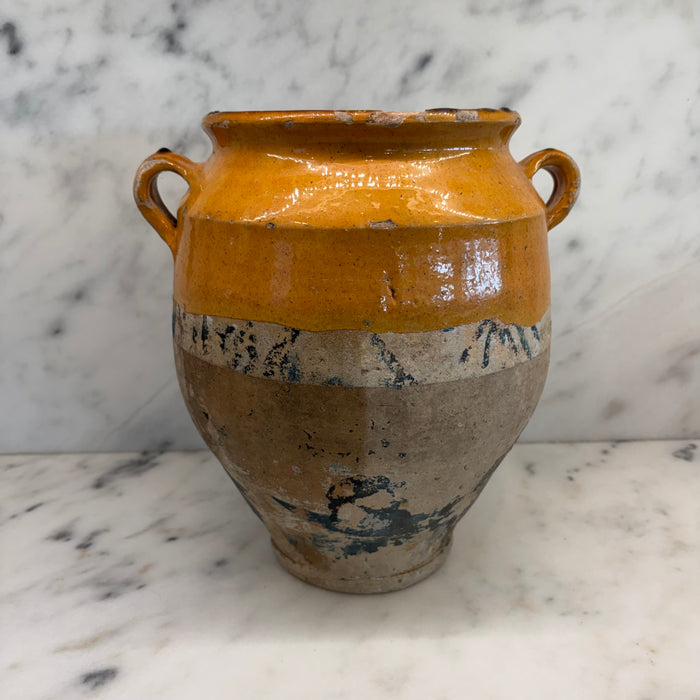 French Confit Pot with Yellow Glaze from the 19th Century #9069