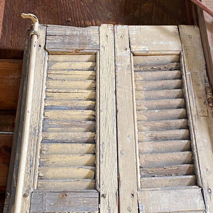 Antique Pairs of Tall French Painted Shutters from a Chateau in Provence