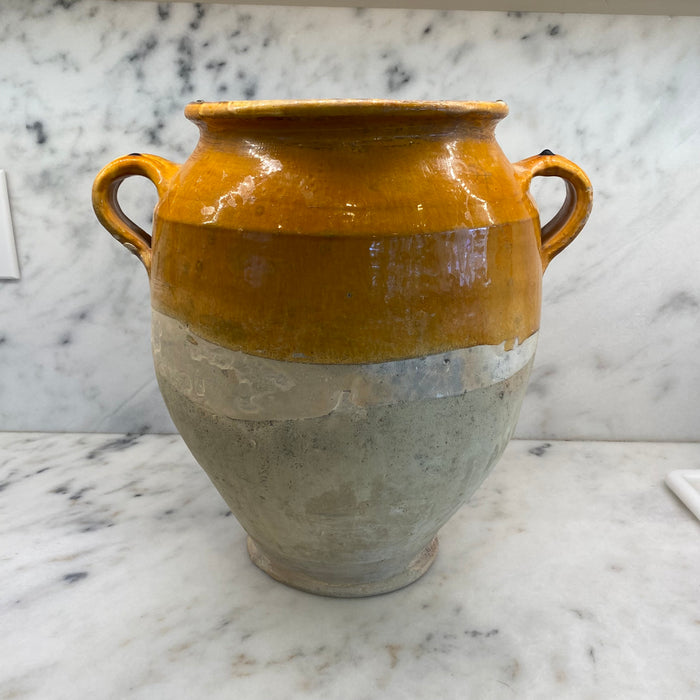 French Confit Pot with Yellow Glaze from the 19th Century #7917