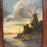 Antique Oil Painting Dutch School Landscape with Windmill on a Canal
