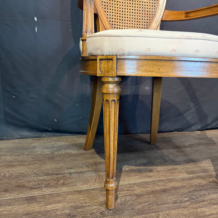 Set of 8 Midcentury French Louis XVI Style Cane Back Dining Chairs with Two Armchairs